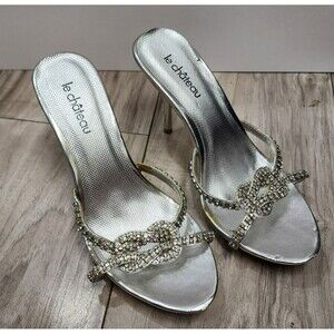 La Chateau Strap Rhinestone Sandals Woman's Size 7.5